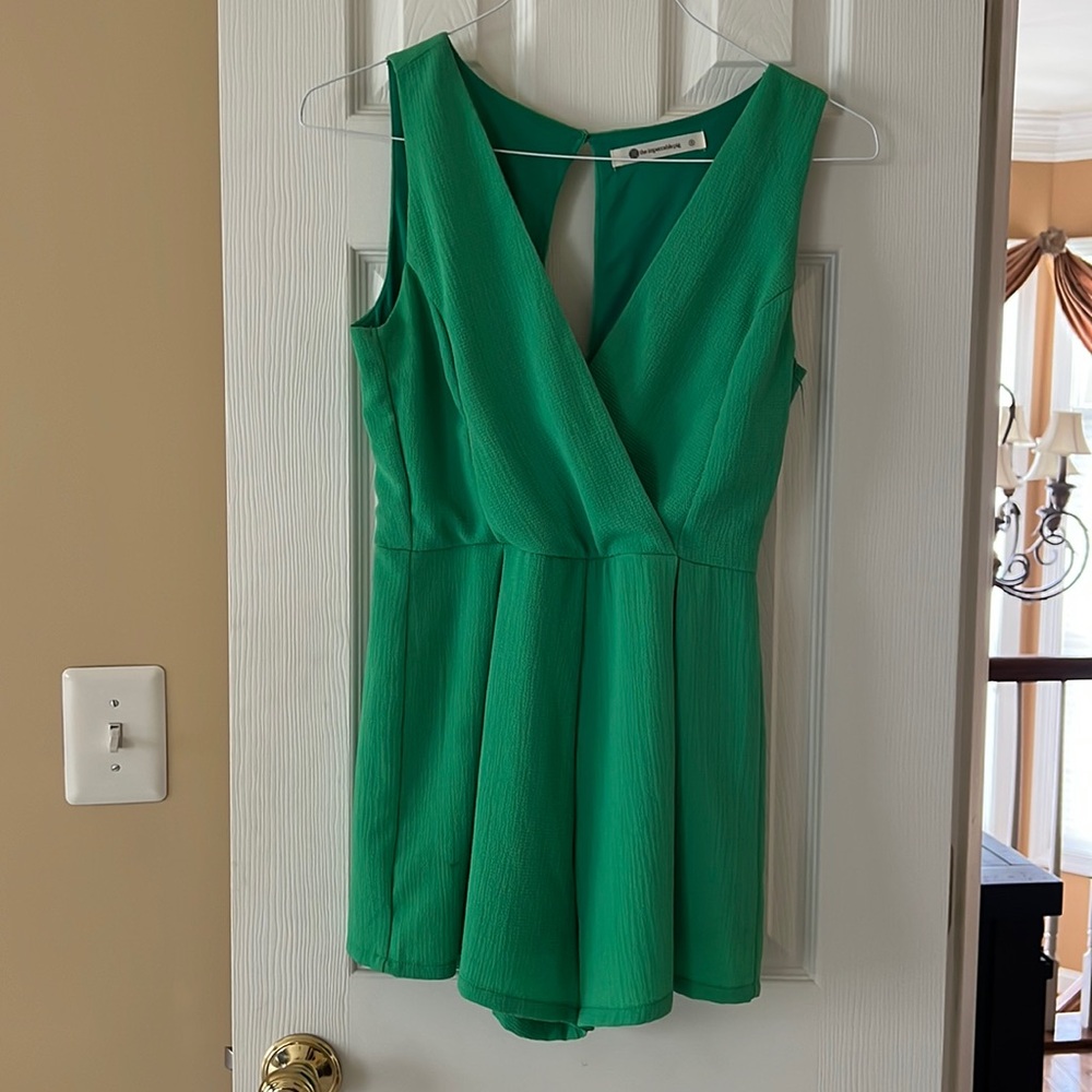 Green sleeveless romper